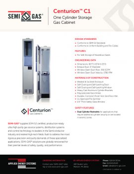 SEMI-GAS® Centurion™ C1: One Cylinder Storage Gas Cabinet