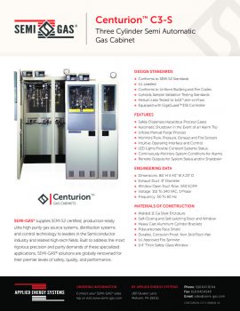SEMI-GAS® Centurion™ C3-S: Three Cylinder Semi Automatic Gas Cabinet