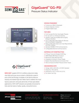 SEMI-GAS® GigaGuard™ GG-PSI: Pressure Status Indicator