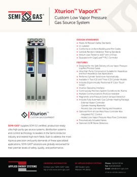 SEMI-GAS® Xturion™ VaporX™: Custom Low Vapor Pressure Gas Source System