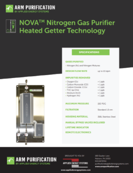 NOVA Nitrogen Gas Purifier Heated Getter Technology